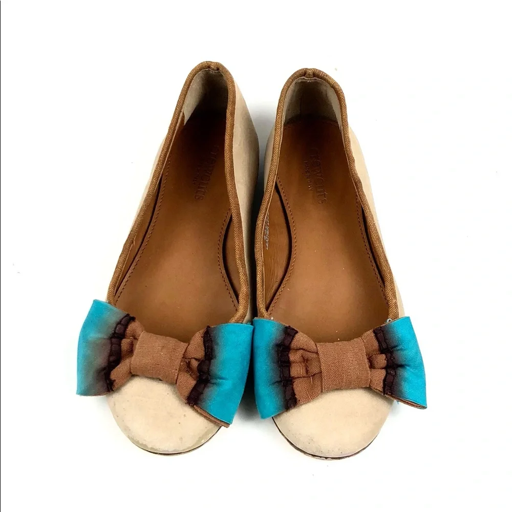 Crew Cuts Girls Tan Leather Ballet Flats Sz 13